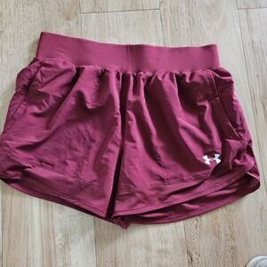 NWT - Under Armour Women's Launch Perf Speedpocket 3" Shorts Berry Size M